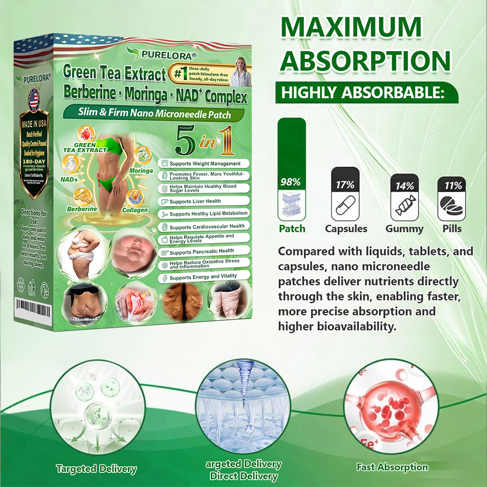 🔥𝑷𝒖𝒓𝒆𝒍𝒐𝒓𝒂® 𝑺𝒍𝒊𝒎 & 𝑭𝒊𝒓𝒎 𝑵𝒂𝒏𝒐 𝑴𝒊𝒄𝒓𝒐𝒏𝒆𝒆𝒅𝒍𝒆 𝑷𝒂𝒕𝒄𝒉- 𝒘𝒊𝒕𝒉 𝑮𝑯𝑲-𝑪𝒖 𝑷𝒆𝒑𝒕𝒊𝒅𝒆 · 𝑩𝒆𝒓𝒃𝒆𝒓𝒊𝒏𝒆 · 𝑴𝒐𝒓𝒊𝒏𝒈𝒂 · 𝑵𝑨𝑫⁺ 𝑪𝒐𝒎𝒑𝒍𝒆𝒙 𝐅𝐨𝐫 𝐨𝐛𝐞𝐬𝐢𝐭𝐲, 𝗟𝗼𝗼𝘀𝗲 𝘀𝗸𝗶𝗻,𝐝𝐢𝐚𝐛𝐞𝐭𝐞𝐬, 𝐬𝐥𝐞𝐞𝐩 𝐚𝐩𝐧𝐞𝐚, 𝐣𝐨𝐢𝐧𝐭 𝐢𝐬𝐬𝐮𝐞𝐬, 𝐚𝐧𝐝 𝐦𝐨𝐫𝐞