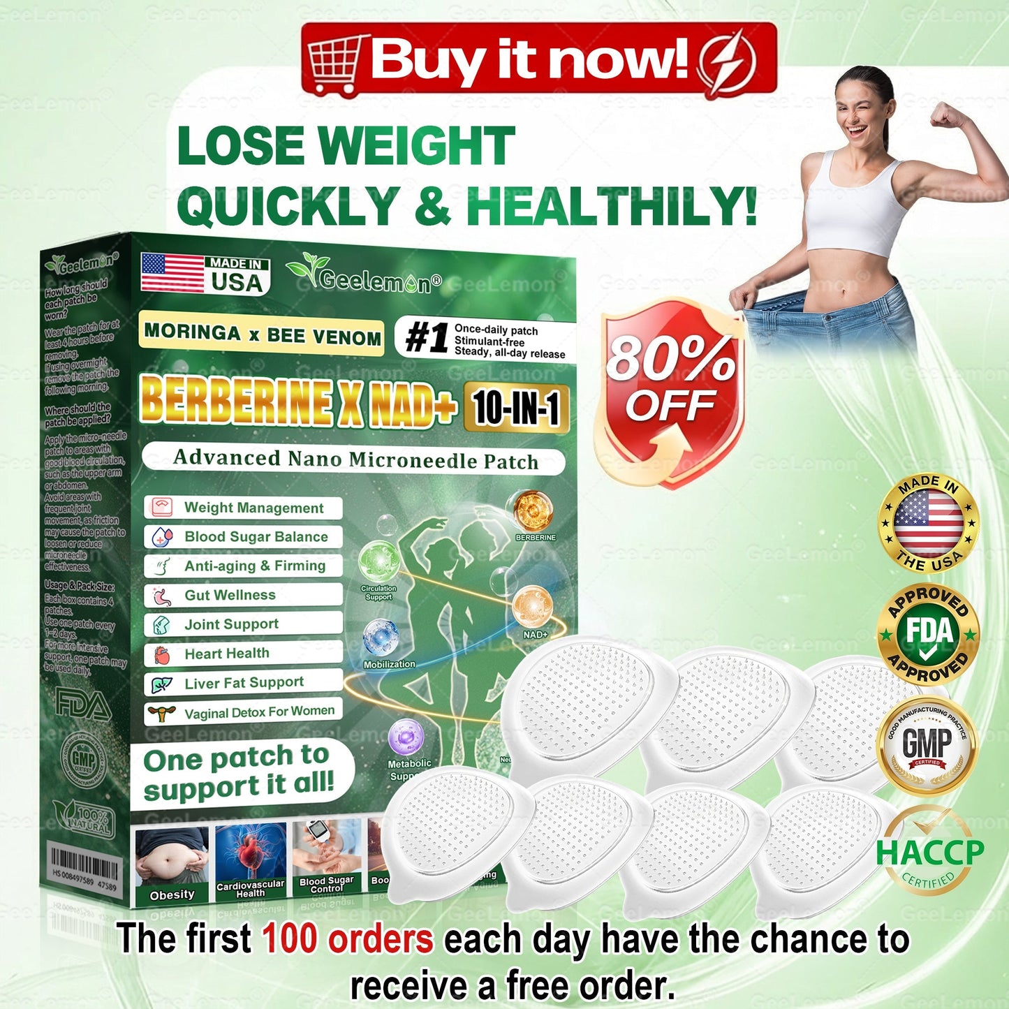 🧑‍⚕️𝐎𝐟𝐟𝐢𝐜𝐢𝐚𝐥 𝐔𝐒 𝐒𝐭𝐨𝐫𝐞 🇺🇸  | 🩺 𝐆𝐞𝐞𝐋𝐞𝐦𝐨𝐧® Moringa · Berberine × NAD+ 𝟏𝟎-𝐢𝐧-𝟏 𝐀𝐝𝐯𝐚𝐧𝐜𝐞𝐝 𝐍𝐚𝐧𝐨 𝐌𝐢𝐜𝐫𝐨𝐧𝐞𝐞𝐝𝐥𝐞 𝐏𝐚𝐭𝐜𝐡 — 𝐎𝐧𝐜𝐞 𝐃𝐚𝐢𝐥𝐲, 𝐕𝐢𝐬𝐢𝐛𝐥𝐞 𝐑𝐞𝐬𝐮𝐥𝐭𝐬 𝐢𝐧 𝟕 𝐃𝐚𝐲𝐬