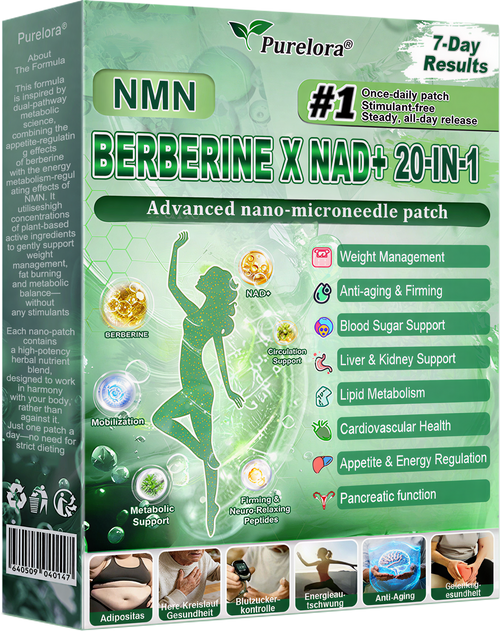 🏥Online Pharmacy | 𝐏𝐮𝐫𝐞𝐥𝐨𝐫𝐚® 𝐍𝐌𝐍 𝐁𝐄𝐑𝐁𝐄𝐑𝐈𝐍𝐄 𝐱 𝐍𝐀𝐃 𝟐𝟎-𝐢𝐧-𝟏 𝐀𝐝𝐯𝐚𝐧𝐜𝐞𝐝 𝐍𝐚𝐧𝐨 𝐌𝐢𝐜𝐫𝐨𝐧𝐞𝐞𝐝𝐥𝐞 𝐏𝐚𝐭𝐜𝐡  (Just once daily, visible changes in 7 days) ✅ Supports weight management, loose skin, diabetes care, sleep apnea, joint comfort, and more
