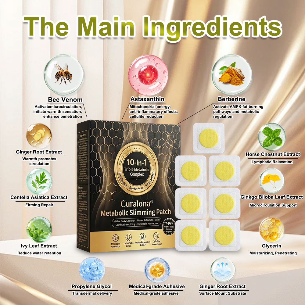 🔥 𝑵𝒆𝒘 𝑨𝒓𝒓𝒊𝒗𝒂𝒍𝒔｜Curalona® 10-in-1 Metabolic Slimming Patch Bee Venom · Berberine · Astaxanthin Detox Formula   （Visible Body Contour • Water Retention Relief • Cellulite Smoothing • Metabolic Activation ） 7-Day Lymphatic Detox & Fat-Burn Program