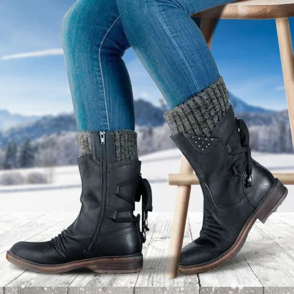 🔥Last Day! 50% OFF - PREMIUM Orthopaedic Waterproof Mid-Calf Boots: Easy-Zip Pain Relief Walking Shoes