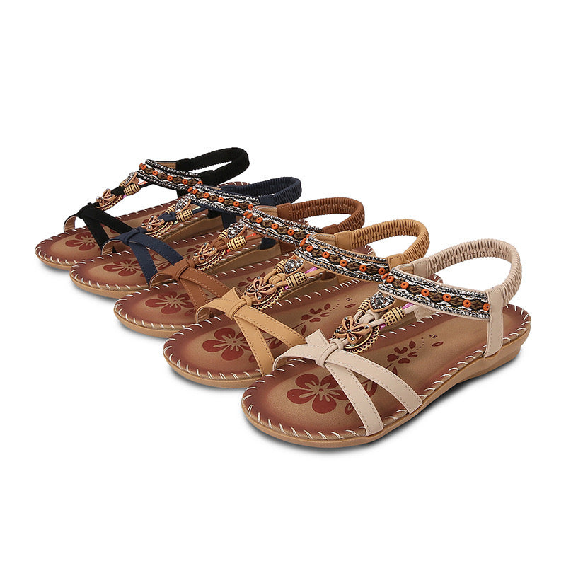 💝 Summer Sale ⭐ Women's Fashion Bohemian Open-Toe Rhinestone Sandals