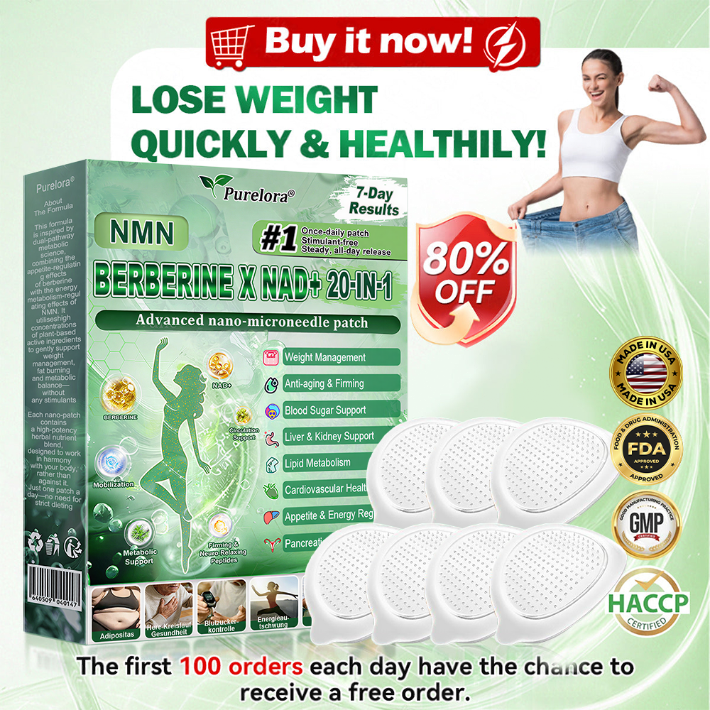 𝐏𝐮𝐫𝐞𝐥𝐨𝐫𝐚® 𝐍𝐌𝐍 𝐁𝐄𝐑𝐁𝐄𝐑𝐈𝐍𝐄 𝐱 𝐍𝐀𝐃 𝟐𝟎-𝐢𝐧-𝟏 𝐀𝐝𝐯𝐚𝐧𝐜𝐞𝐝 𝐍𝐚𝐧𝐨 𝐌𝐢𝐜𝐫𝐨𝐧𝐞𝐞𝐝𝐥𝐞 𝐏𝐚𝐭𝐜𝐡  (Just once daily, visible changes in 7 days) ✅ Supports weight management, loose skin, diabetes care, sleep apnea, joint comfort, and more
