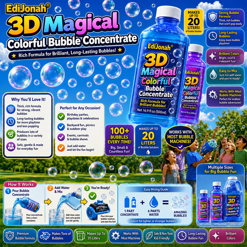 EdiJonah® Super 3D Magical Colorful Bubble Concentrate