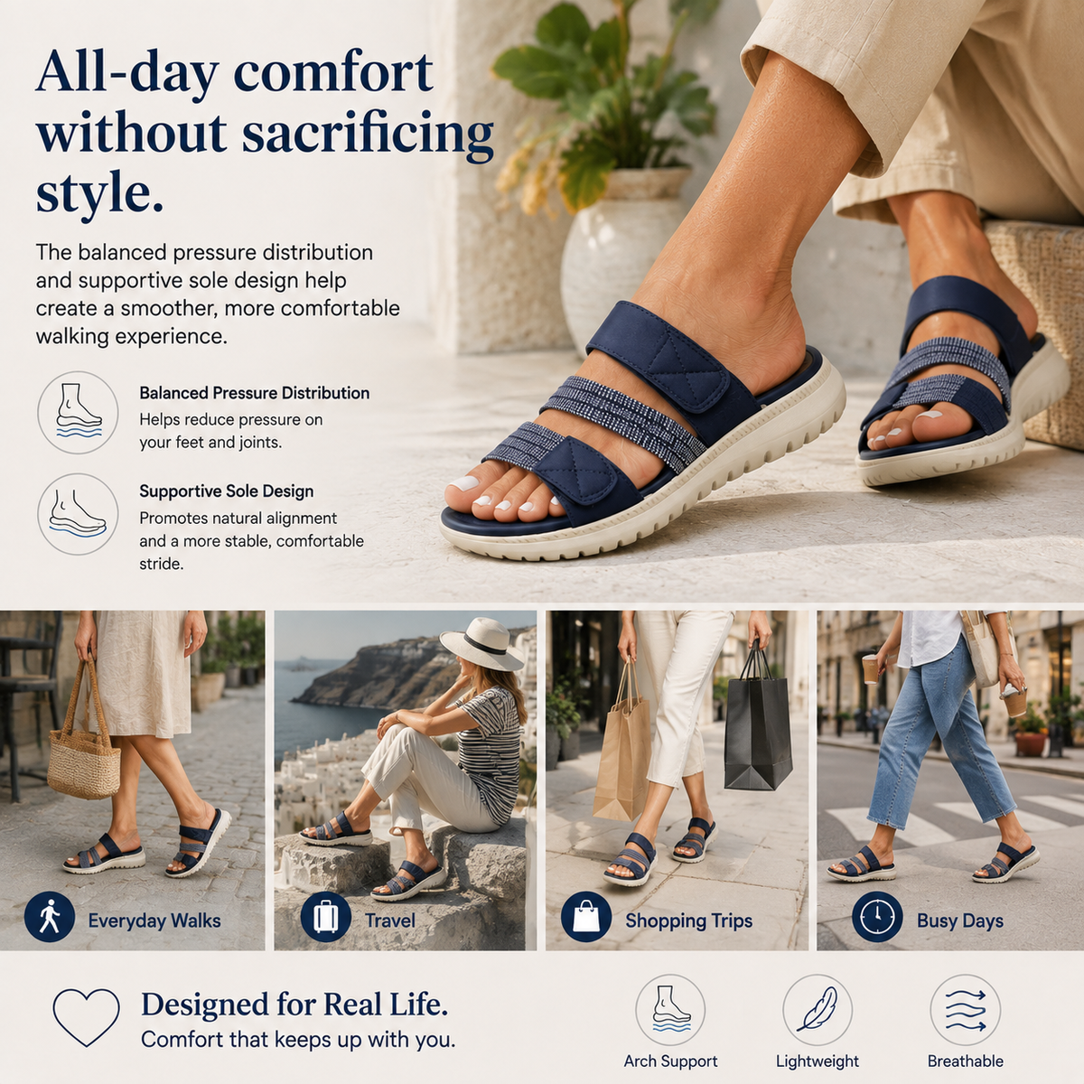 ⏰ LAST DAY: 80% OFF⭐🧍‍♀️ Comfortable Orthopedic Sandals