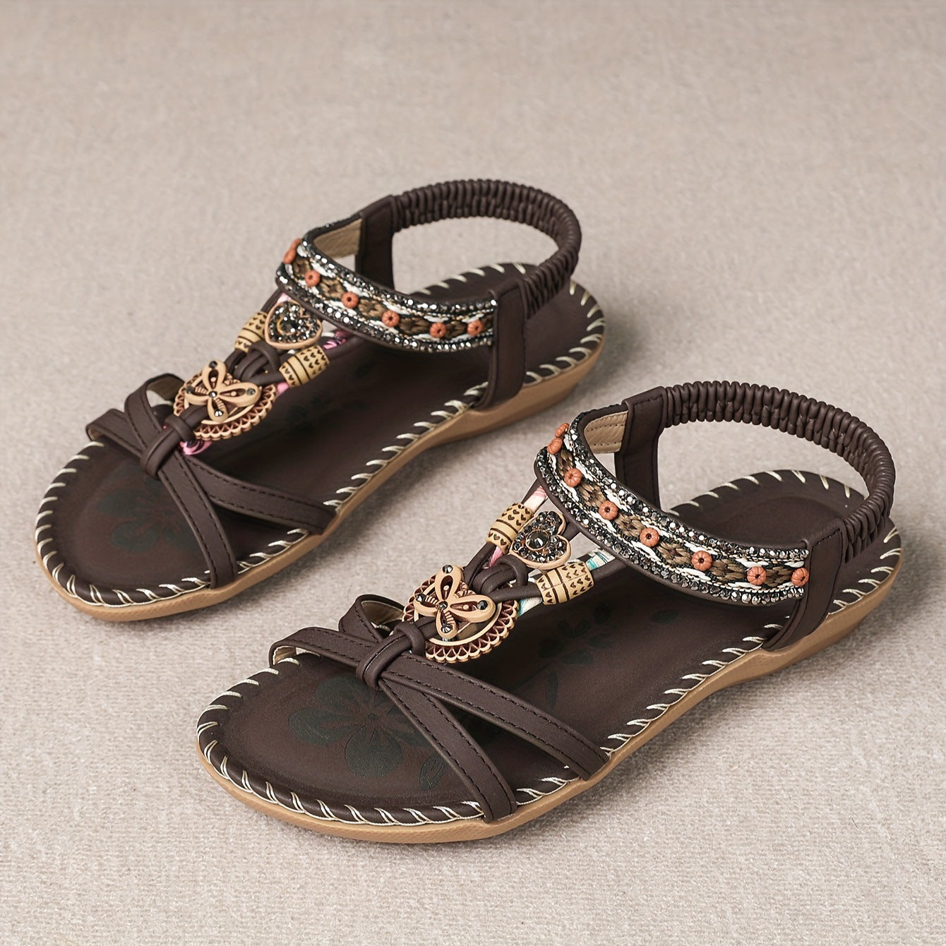 💝 Summer Sale ⭐ Women's Fashion Bohemian Open-Toe Rhinestone Sandals