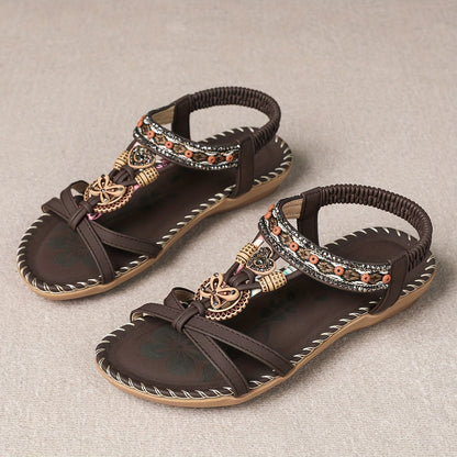 💝 Summer Sale ⭐ Women's Fashion Bohemian Open-Toe Rhinestone Sandals
