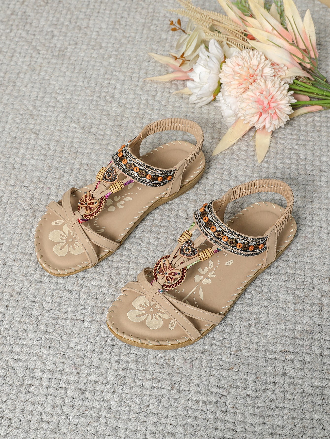 💝 Summer Sale ⭐ Women's Fashion Bohemian Open-Toe Rhinestone Sandals