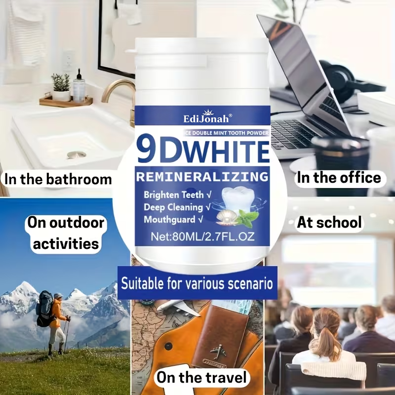 🇺🇸🏅🦷Evolvion® 9D White Remineralizing Hydroxyapatite Tooth Powder, 🛡️Deep Cleaning, Fresh Breath, Ideal for Oral Health & Hygiene Gift for Women Men