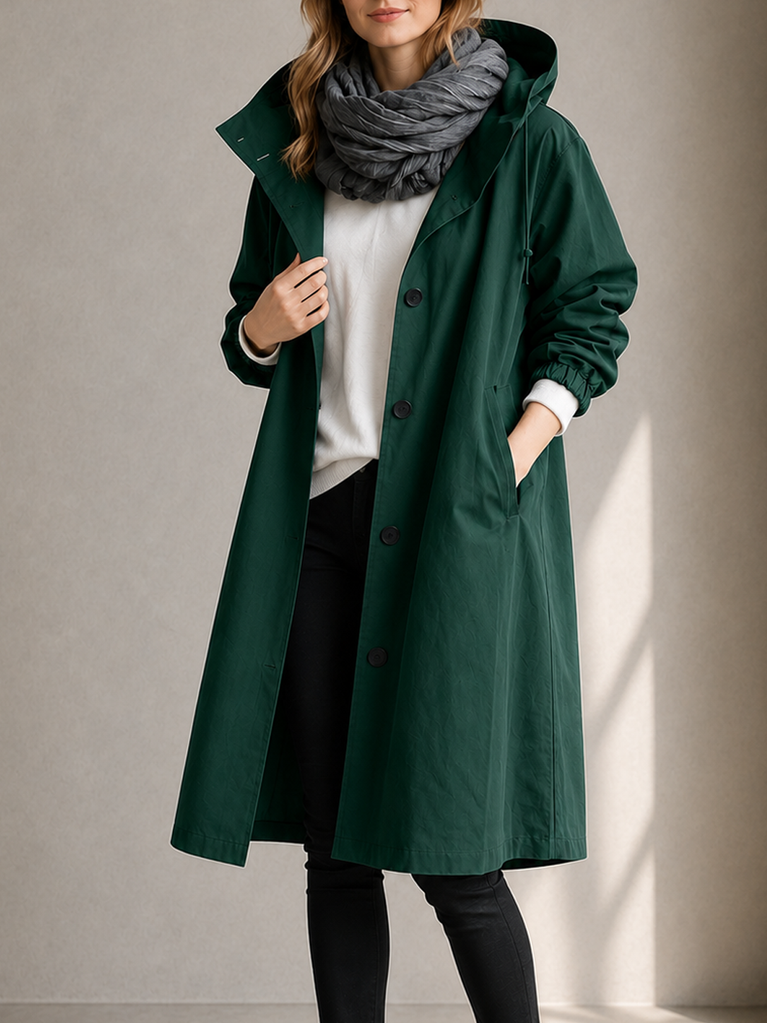 🔥 49% OFF Clearance | Women's Oversized Hooded Water-Resistant Windbreaker Rain Jacket