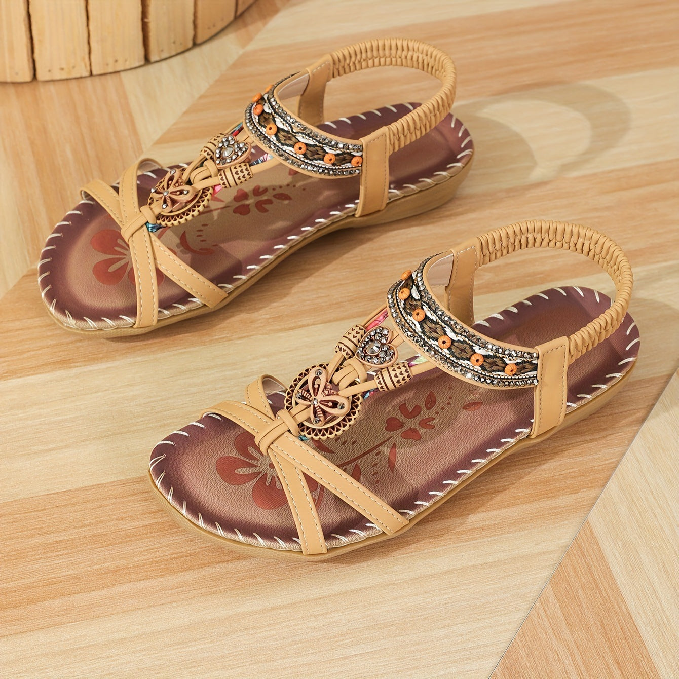 💝 Summer Sale ⭐ Women's Fashion Bohemian Open-Toe Rhinestone Sandals