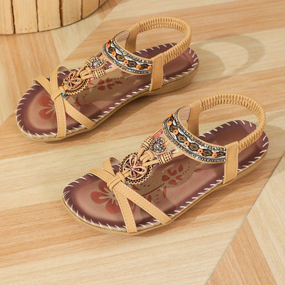💝 Summer Sale ⭐ Women's Fashion Bohemian Open-Toe Rhinestone Sandals