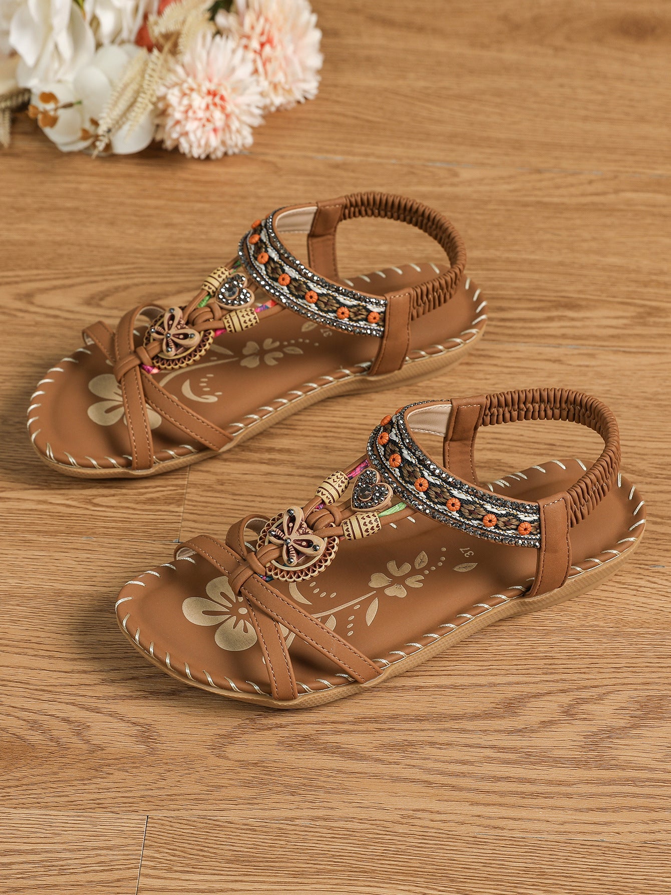 💝 Summer Sale ⭐ Women's Fashion Bohemian Open-Toe Rhinestone Sandals