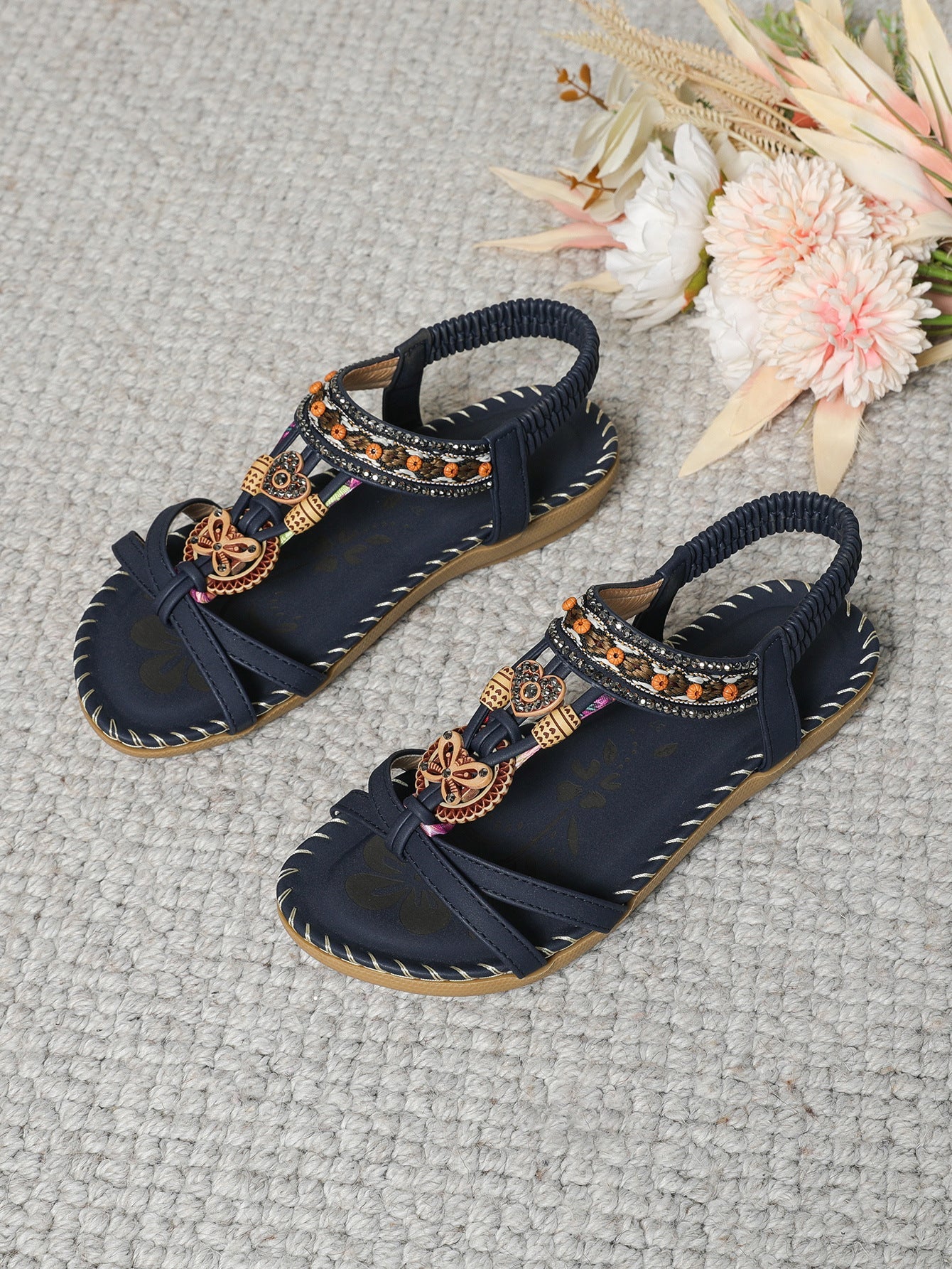 💝 Summer Sale ⭐ Women's Fashion Bohemian Open-Toe Rhinestone Sandals
