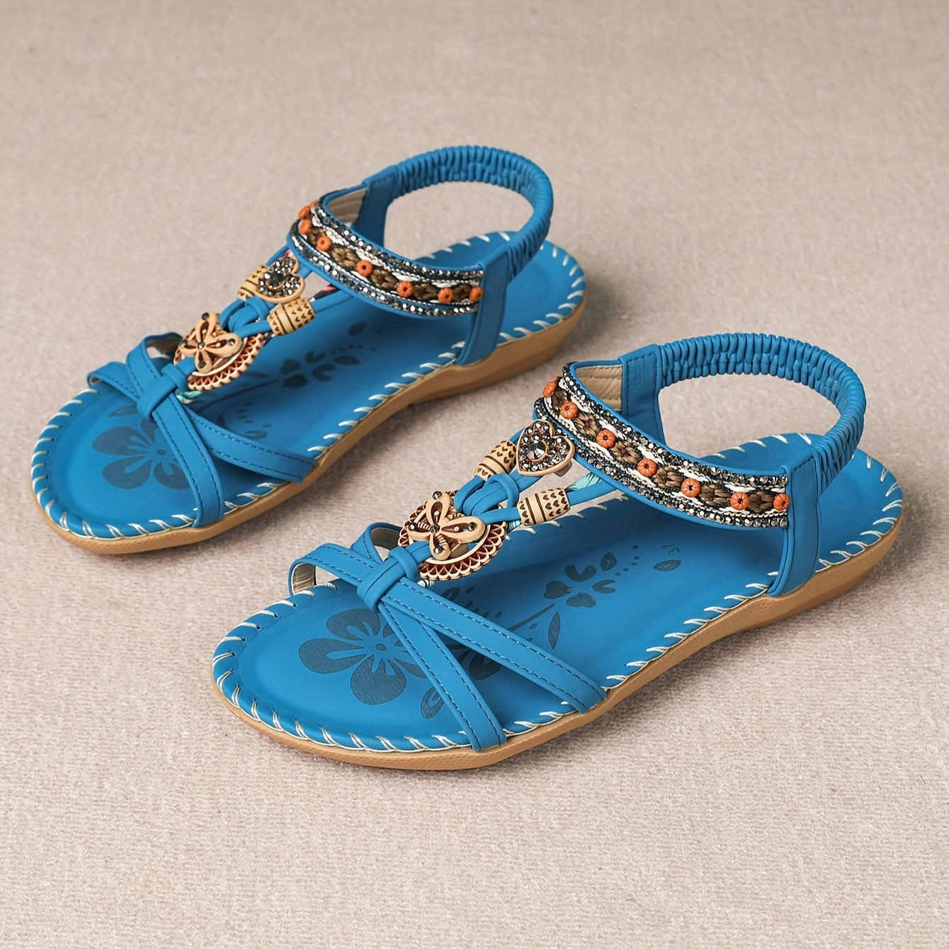 💝 Summer Sale ⭐ Women's Fashion Bohemian Open-Toe Rhinestone Sandals