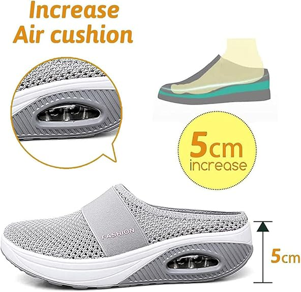 🔥80% OFF-Diabetic Air-Cushion Slip-On Walking Shoes, Orthopedic Diabetic Slippers, with Arch-Support for Women