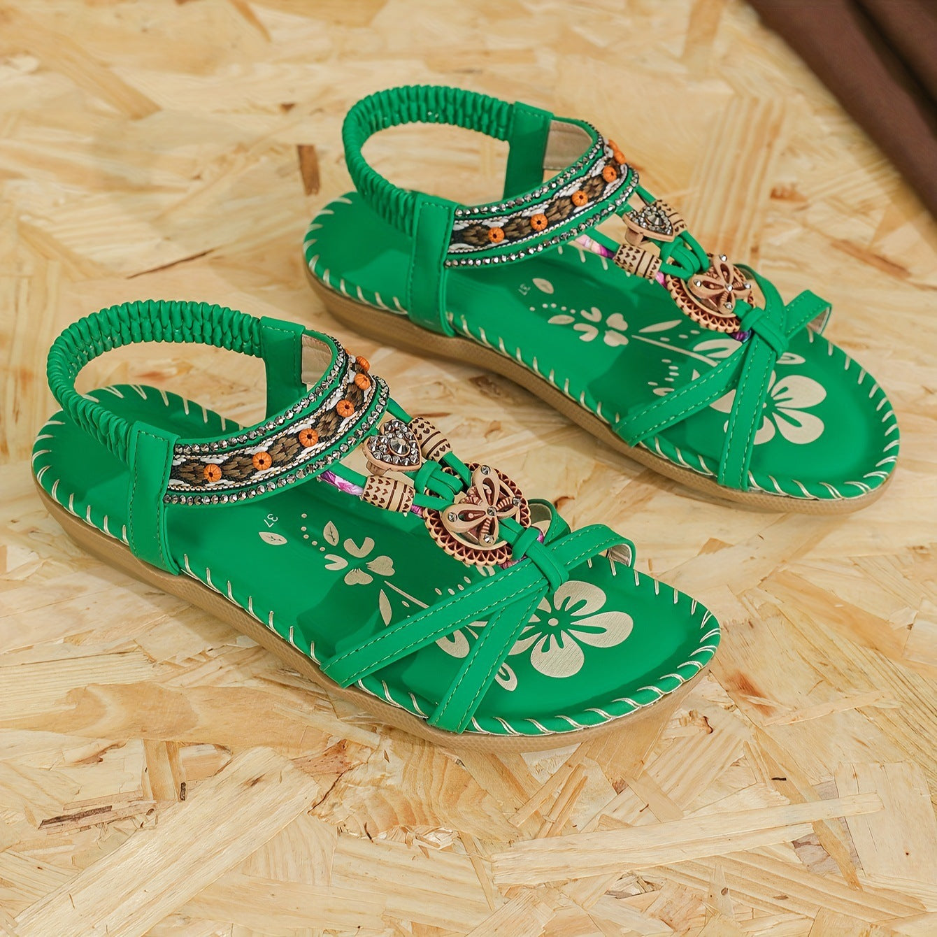 💝 Summer Sale ⭐ Women's Fashion Bohemian Open-Toe Rhinestone Sandals