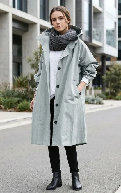 🔥 49% OFF Clearance | Women's Oversized Hooded Water-Resistant Windbreaker Rain Jacket