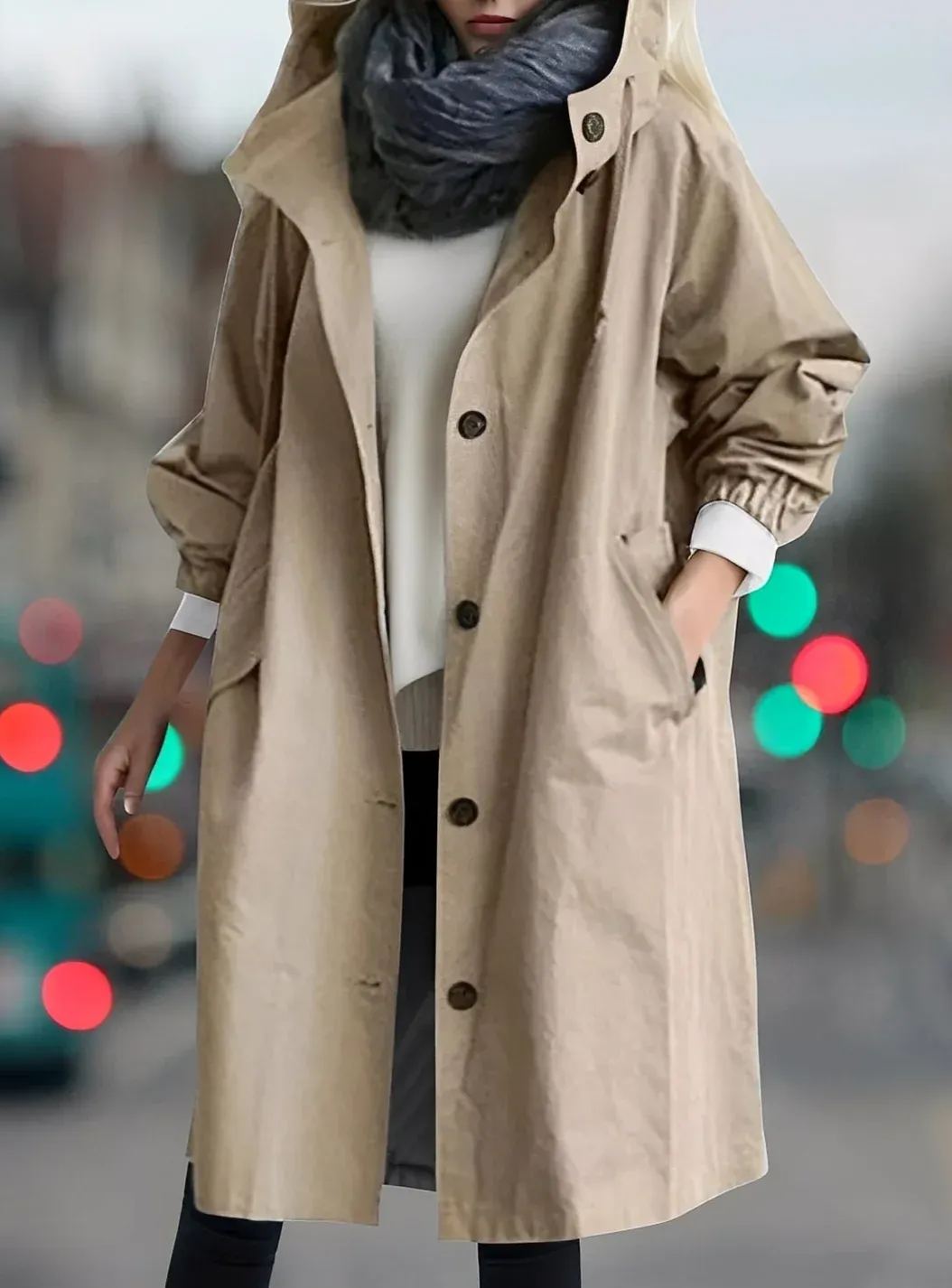 🔥 49% OFF Clearance | Women's Oversized Hooded Water-Resistant Windbreaker Rain Jacket