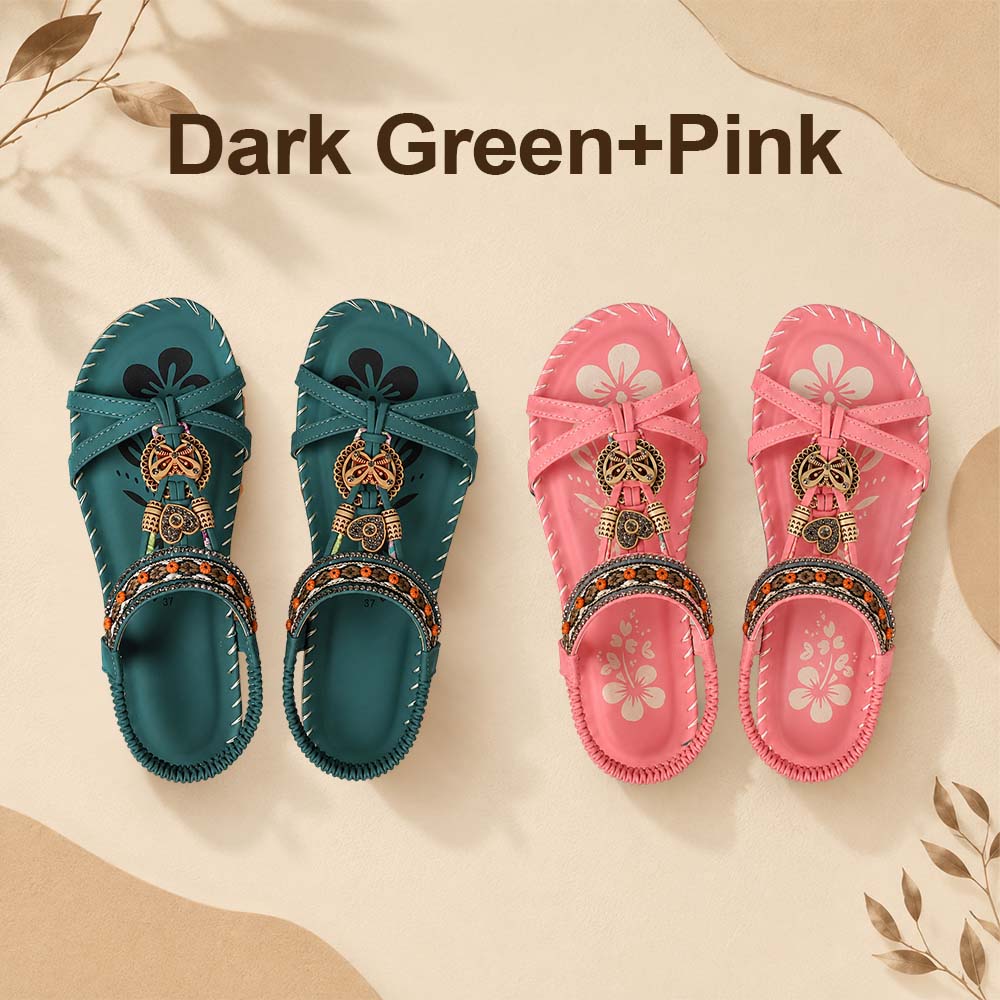 💝 Summer Sale ⭐ Women's Fashion Bohemian Open-Toe Rhinestone Sandals