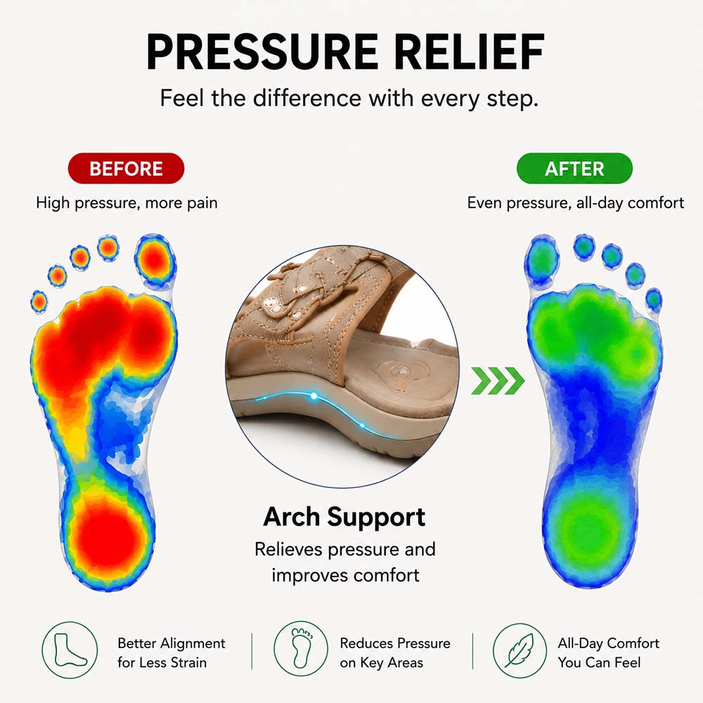 🏆 2026 Best Seller – Women’s Most Wanted Soft Arch Support & Adjustable Sandals ☁️💆‍♀️