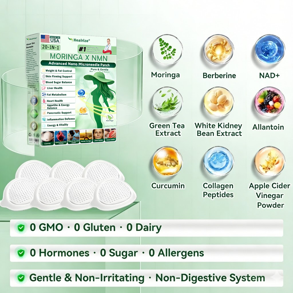 🇺🇸 𝑶𝒇𝒇𝒊𝒄𝒊𝒂𝒍 𝑶𝒏𝒍𝒊𝒏𝒆 𝑺𝒕𝒐𝒓𝒆 |  Healrize®🎄🎄 𝑴𝒐𝒓𝒊𝒏𝒈𝒂 & 𝑩𝒆𝒓𝒃𝒆𝒓𝒊𝒏𝒆 20-𝑰𝑵-1 𝑨𝒅𝒗𝒂𝒏𝒄𝒆𝒅 𝑵𝒂𝒏𝒐 𝑴𝒊𝒄𝒓𝒐𝒏𝒆𝒆𝒅𝒍𝒆 𝑷𝒂𝒕𝒄𝒉 (𝐎𝐧𝐜𝐞 𝐃𝐚𝐢𝐥𝐲, 𝐯𝐢𝐬𝐢𝐛𝐥𝐞 𝐜𝐡𝐚𝐧𝐠𝐞𝐬 𝐢𝐧 𝟕 𝐝𝐚𝐲𝐬）✅ 𝐎𝐛𝐞𝐬𝐢𝐭𝐲, 𝐃𝐢𝐚𝐛𝐞𝐭𝐞𝐬, 𝐒𝐥𝐞𝐞𝐩 𝐀𝐩𝐧𝐞𝐚, 𝐀𝐧𝐝 𝐉𝐨𝐢𝐧𝐭 𝐈𝐬𝐬𝐮𝐞𝐬